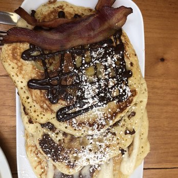 Ruby Slipper Marigny - Pancake Flight- pancake of the day, bacon praline pancake, and cinnamon swirl pancake. - Breakfast & Brunch Near Me - New Orleans, Louisiana Ruby Slipper Marigny - Pancake Flight- pancake of the day, bacon praline pancake, and cinnamon swirl pancake. - Breakfast & Brunch Near Me - New Orleans, Louisiana