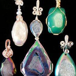 Gemstone Jewelry Box - Hand Wire Wrapped Crystal and Simi-precious Gem Stones