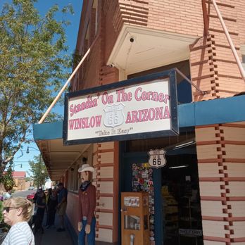 Standin' on the Corner Park - Be sure to go into "Standin' on the Corner." I wish we'd taken the time. Hubby would have liked a t-shirt and I collect aprons. - Landmarks & Historical Buildings Near Me - Winslow, Arizona Standin' on the Corner Park - Be sure to go into "Standin' on the Corner." I wish we'd taken the time. Hubby would have liked a t-shirt and I collect aprons. - Landmarks & Historical Buildings Near Me - Winslow, Arizona