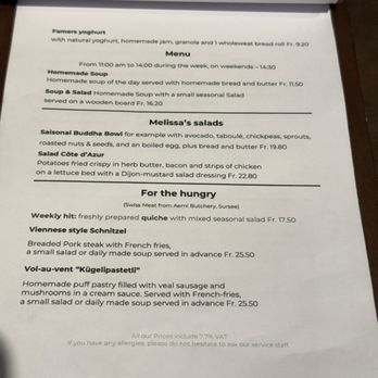 Melissa‘s Kitchen - Breakfast menu in English - Cafes Near Me - Luzern, LU