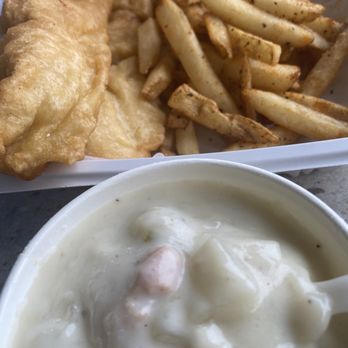 Quality Seafood - Fish and Chips, not good  and New England Style Clam Chowder, decent. - Seafood Markets Near Me - Redondo Beach, California