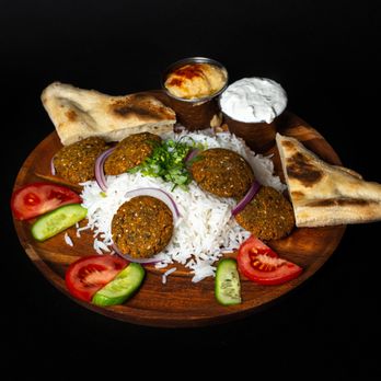 Chef M - Falafel with rice and veggies - Food Court Near Me - San Fernando Valley, California Chef M - Falafel with rice and veggies - Food Court Near Me - San Fernando Valley, California