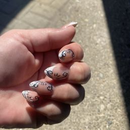 French manicure chrome nail design French manicure chrome nail design