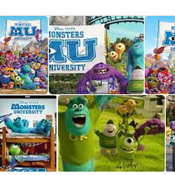 Nice Cleaners - Monster's University figures on mask.