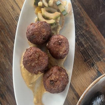 The Shark on the Harbor - Good crab cakes, i enjoyed the pickled cucumbers - Seafood Near Me - Ocean City, Maryland