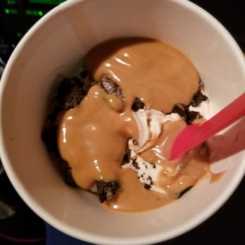 Red Berry Frozen Yogurt - a person holding a spoon in a bowl - Ice Cream & Frozen Yogurt Near Me - Yardley, Pennsylvania Red Berry Frozen Yogurt - a person holding a spoon in a bowl - Ice Cream & Frozen Yogurt Near Me - Yardley, Pennsylvania