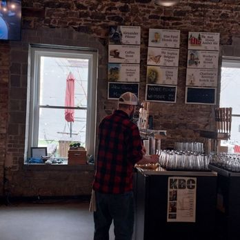 Knuth Brewing Company - Tap list 8 March 2026 exposed brick wall - Coffee & Tea Near Me - Ripon, Wisconsin