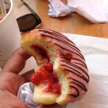 Cafe Dulce - Fresh strawberry filled donut, and easily one of the best donuts I've EVER had! Donut Man who? - Coffee & Tea Near Me - Los Angeles, California Cafe Dulce - Fresh strawberry filled donut, and easily one of the best donuts I've EVER had! Donut Man who? - Coffee & Tea Near Me - Los Angeles, California