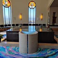 Our Lady of Mount Carmel - Baptismal Font and pool for full body immersion!