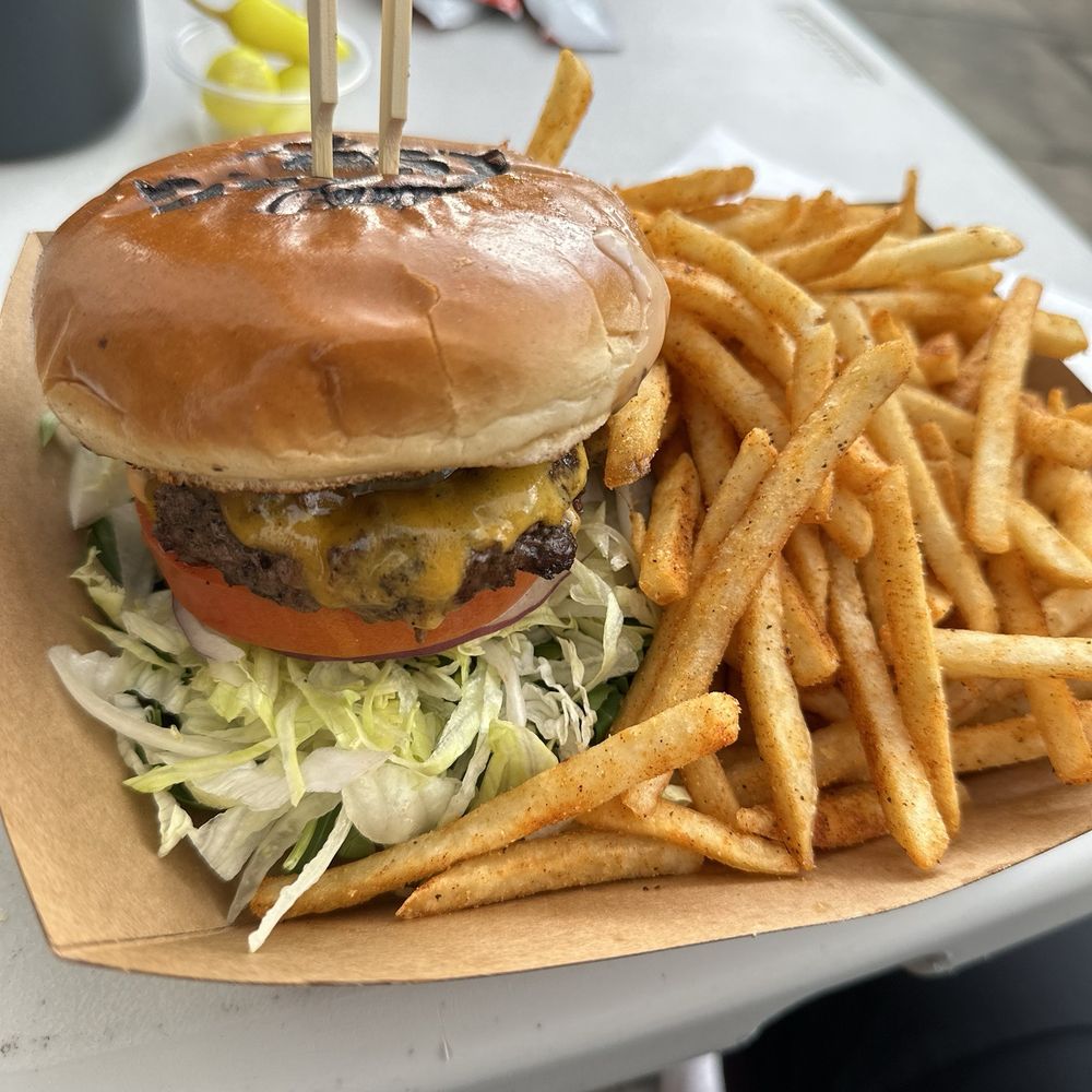 The Beast Burger - California King Burger and regular fries - Burgers Near Me - Los Angeles, California The Beast Burger - California King Burger and regular fries - Burgers Near Me - Los Angeles, California