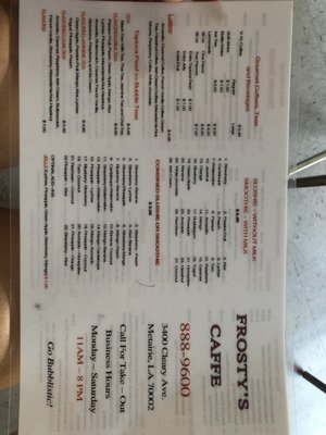Menu photo 4 Frosty's Caffe Metairie, LA