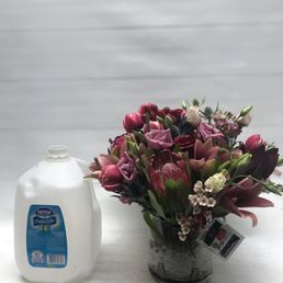 Next to milk gallon for size purpose