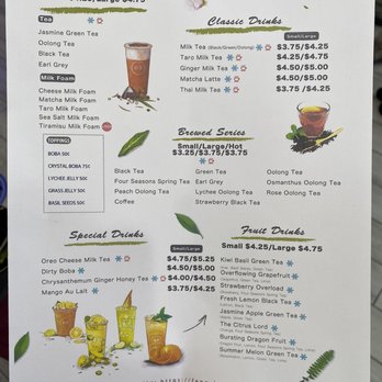 Feng Cha Teahouse - Menu - Bubble Tea Near Me - Costa Mesa, California