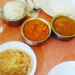 Curries with rice and paratha Curries with rice and paratha