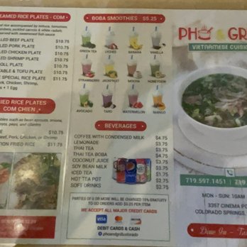 Pho & Grill - Menu - Vietnamese Near Me - Colorado Springs, Colorado Pho & Grill - Menu - Vietnamese Near Me - Colorado Springs, Colorado