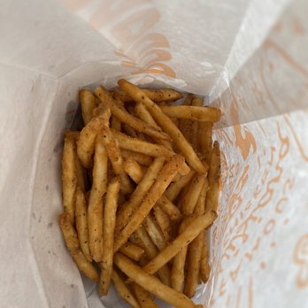 Popeyes Louisiana Kitchen - Cajun fries that came with the meal- just thrown in the bottom of the bag. No tray or carton. Made the bag very greasy from the outside. - Fast Food Near Me - Livermore, California Popeyes Louisiana Kitchen - Cajun fries that came with the meal- just thrown in the bottom of the bag. No tray or carton. Made the bag very greasy from the outside. - Fast Food Near Me - Livermore, California