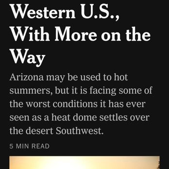 National Weather Service - Extreme heat advisory. AZ over 100°F the past week + forecast for weeks ahead. Stay cool (NYTimes) - 7/10/2023 - Public Services & Government Near Me - Silver Spring, Maryland National Weather Service - Extreme heat advisory. AZ over 100°F the past week + forecast for weeks ahead. Stay cool (NYTimes) - 7/10/2023 - Public Services & Government Near Me - Silver Spring, Maryland