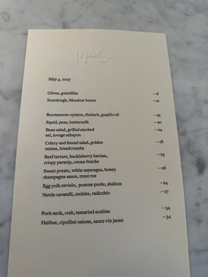 Menu photo 6 Margot Brooklyn, NY