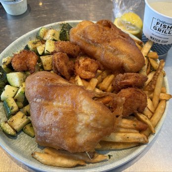 California Fish Grill - Fried fish & shrimp with fries & zucchini. - Seafood Near Me - Cerritos, California
