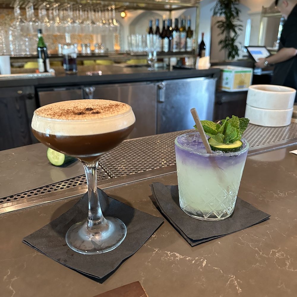 Costa Kitchen & Bar - Espresso martini and a drink with the empress gin - New American Near Me - Santa Barbara, California Costa Kitchen & Bar - Espresso martini and a drink with the empress gin - New American Near Me - Santa Barbara, California