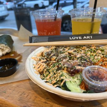 POKE by Love Art - North Shore Shrimp Snack Wrap  Fire Luau Bowl - Poke Near Me - Boston, Massachusetts