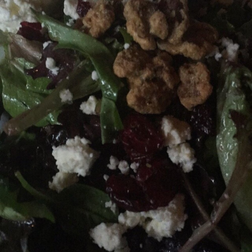 Roaring Fork - House greens with walnut, goat cheese, and cranberries - New American Near Me - Austin, Texas Roaring Fork - House greens with walnut, goat cheese, and cranberries - New American Near Me - Austin, Texas