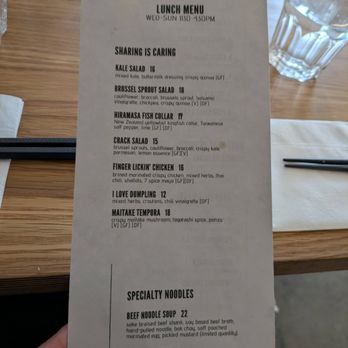 Torafuku - Lunch menu. Thu 2024-12-26 - Asian Fusion Near Me - Vancouver, British Columbia