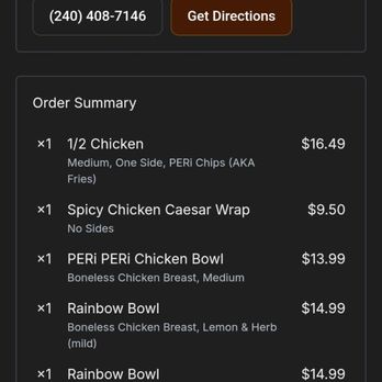 Nando's Peri-Peri - My receipt proof I ordered for table 8 - Portuguese Near Me - Gaithersburg, Maryland