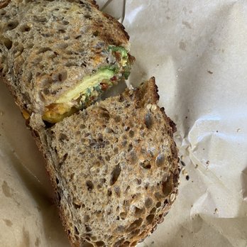 Equator Coffees - Breakfast sandwich-egg, red peppers, avocados on rye. - Coffee & Tea Near Me - Larkspur, California Equator Coffees - Breakfast sandwich-egg, red peppers, avocados on rye. - Coffee & Tea Near Me - Larkspur, California