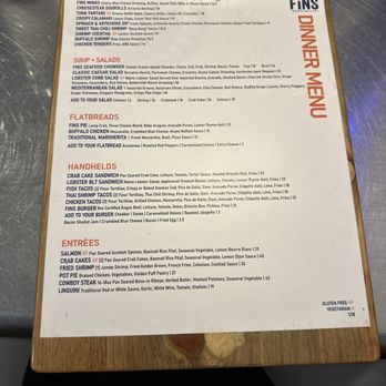 Fins Bar & Grille - Dinner menu - Seafood Near Me - Cape May, New Jersey Fins Bar & Grille - Dinner menu - Seafood Near Me - Cape May, New Jersey