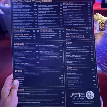 Armstrong Jazz House - Menu - Jazz & Blues Near Me - Coral Gables, Florida