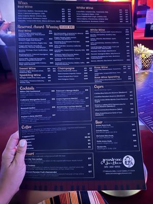 Menu photo 4 Armstrong Jazz House Coral Gables, FL