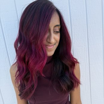 Sax Hair - The more recent berry or magenta balayage - Hair Stylists Near Me - Solana Beach, California Sax Hair - The more recent berry or magenta balayage - Hair Stylists Near Me - Solana Beach, California