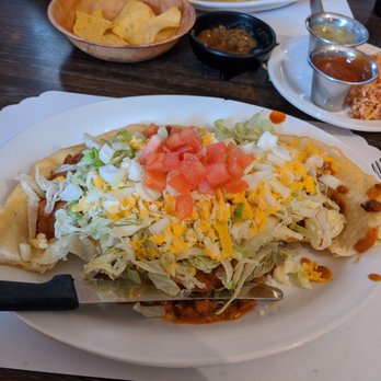 Amigo Cafe - Navajo taco split in half - Mexican Near Me - Kayenta, Arizona Amigo Cafe - Navajo taco split in half - Mexican Near Me - Kayenta, Arizona