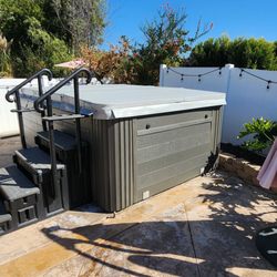 Beautiful new swim spa cover installation.