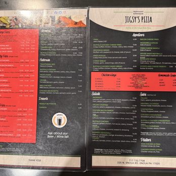 Jigsy's BrewPub & Restaurant - Menu - Pizza Near Me - Enola, Pennsylvania Jigsy's BrewPub & Restaurant - Menu - Pizza Near Me - Enola, Pennsylvania