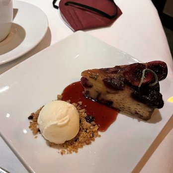 Masselow's Steakhouse - Upside down sour cherry cake with sour cream ice cream - Steakhouses Near Me - Airway Heights, Washington Masselow's Steakhouse - Upside down sour cherry cake with sour cream ice cream - Steakhouses Near Me - Airway Heights, Washington