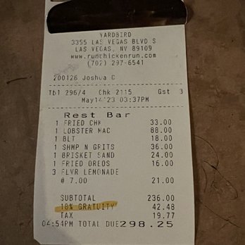 Yardbird - Bill - Southern Near Me - Las Vegas, Nevada