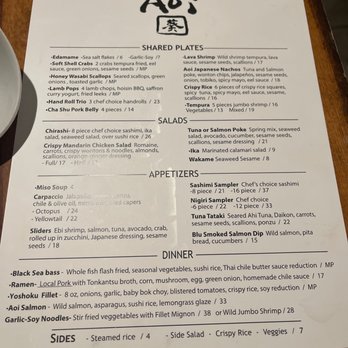 Aoi Sushi - Menu - Japanese Near Me - Bentonville, Arkansas