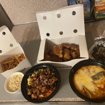 Bonchon Nutley - a variety of food items on a counter - Chicken Wings Near Me - Nutley, New Jersey Bonchon Nutley - a variety of food items on a counter - Chicken Wings Near Me - Nutley, New Jersey