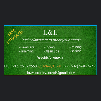 E&L - business card for lawn care business - Lawn Services Near Me E&L - business card for lawn care business - Lawn Services Near Me