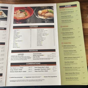 Jinya Ramen Bar - Menu page 4. - Ramen Near Me - Burnaby, British Columbia