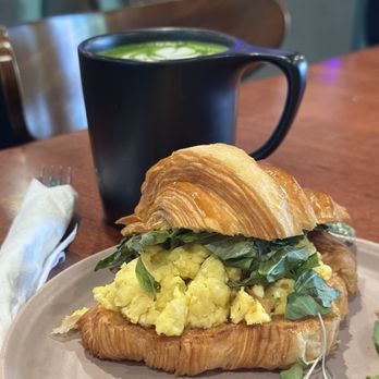 Five07 Coffee Bar and Eatery - Croissant sandwich and matcha latte - Coffee & Tea Near Me - Thousand Oaks, California