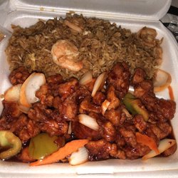 General tso with shrimp fried rice