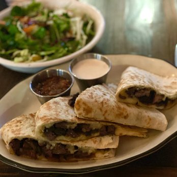 Millie's - Rhode Island Avenue quesadillas (steak) with a side salad of greens, grape tomatoes and chickpeas with a breath of cumin - Tacos Near Me - Washington, DC, District of Columbia Millie's - Rhode Island Avenue quesadillas (steak) with a side salad of greens, grape tomatoes and chickpeas with a breath of cumin - Tacos Near Me - Washington, DC, District of Columbia
