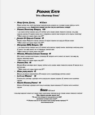 Menu photo 2 Podunk Eats North Palm Beach, FL Menu photo 2 Podunk Eats North Palm Beach, FL