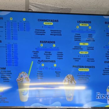 Freezzone Raspados - Menu 7/26 no pricing labeled - Desserts Near Me - Pomona, California