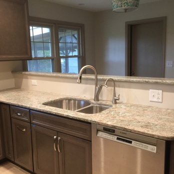 Nea Maya - Countertop around smaller sink area is not cut and laid properly. - General Contractors Near Me - Morton Grove, Illinois Nea Maya - Countertop around smaller sink area is not cut and laid properly. - General Contractors Near Me - Morton Grove, Illinois