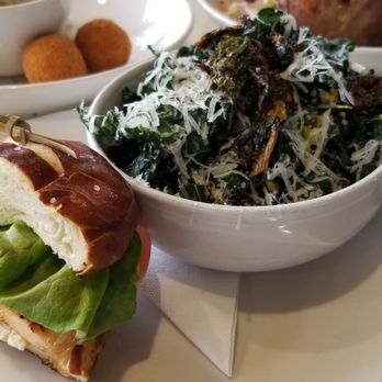 Dish Society - Half GRILLED PESTO CHICKEN SANDWICH- 11.00. Has goat cheese. BRUSSELS SPROUT SUPER SALAD - New American Near Me - Katy, Texas Dish Society - Half GRILLED PESTO CHICKEN SANDWICH- 11.00. Has goat cheese. BRUSSELS SPROUT SUPER SALAD - New American Near Me - Katy, Texas