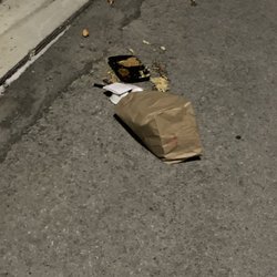 Lucky Dragon Delight Chinese Restaurant - The food that the driver through on the ground.